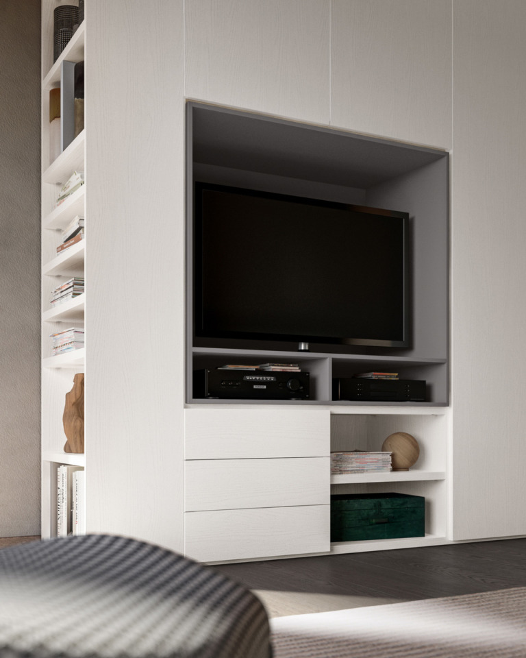 WARDROBES WITH LIBRARY AND TV HOLDER
